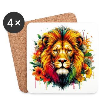 Lion - Coasters (set of 4) - white - Front
