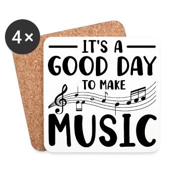 Musiker Musik Instrument - Untersetzer (4er-Set) - Weiß - Vorne