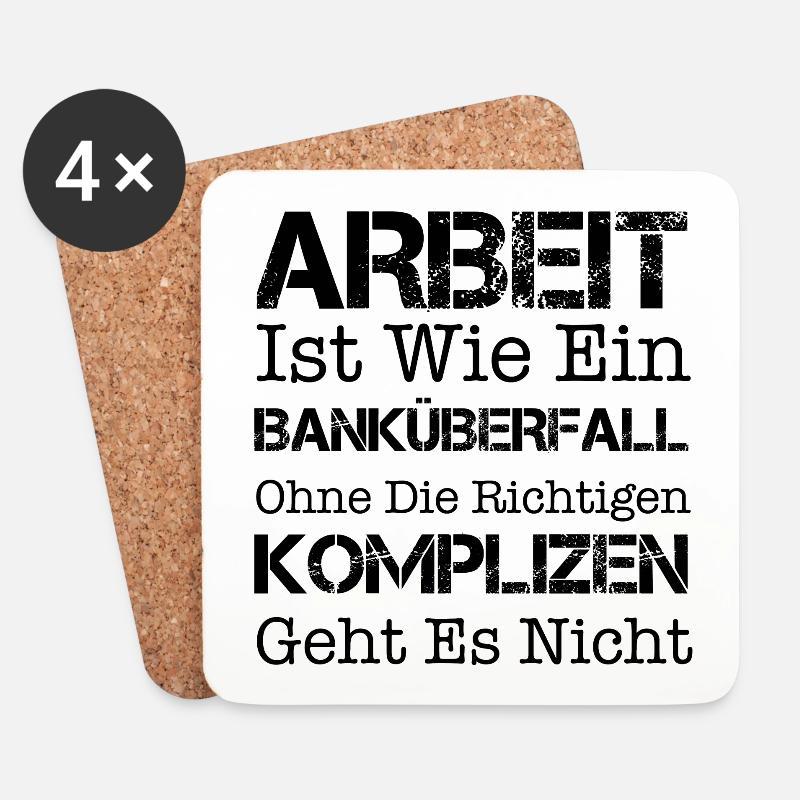Lustige Arbeit Büro Team kollegen Spruch Geschenk - Untersetzer (4er-Set) - Weiß