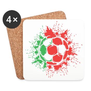 Portugal Soccer Explosion Soccer Team Logo - Coasters (set of 4) - white - Front