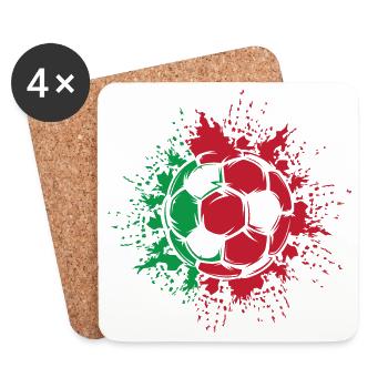 Portugal Soccer Explosion Soccer Team icon - Coasters (set of 4) - white - Front