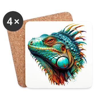 Iguana - Coasters (set of 4) - white - Front