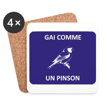Gai comme un pinson - Dessous de verre (lot de 4) - blanc - Devant