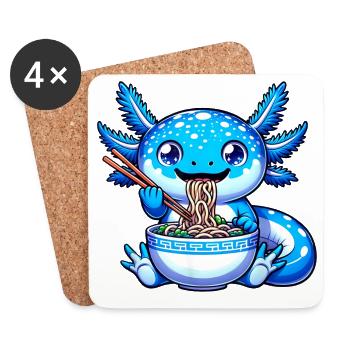 Blaue Nudeln Drachen Essstäbchen - Untersetzer (4er-Set) - Weiß - Vorne
