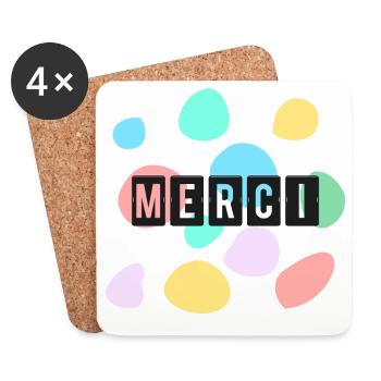 MAÎTRESSE. MAITRE. MERCI. MERCI MAÎTRESSE - Dessous de verre (lot de 4) - blanc - Devant