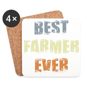 Bester Landwirt aller Zeiten - Untersetzer (4er-Set) - Weiß - Vorne