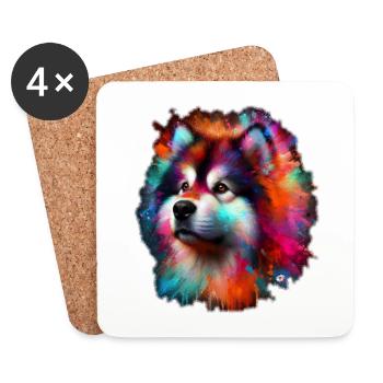 Malamute Faros - Dessous de verre (lot de 4) - blanc - Devant