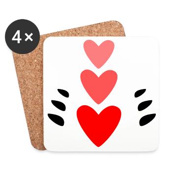 HEART. THANK YOU. MISTRESS. MASTER. THANK YOU MISTRESS. - Coasters (set of 4) - white - Front
