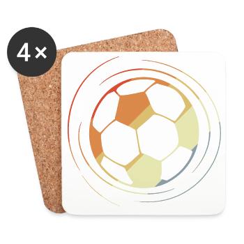 Football Drawing Retro Style - Coasters (set of 4) - white - Front