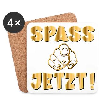 SPAß SPASS JETZT - Untersetzer (4er-Set) - Weiß - Vorne