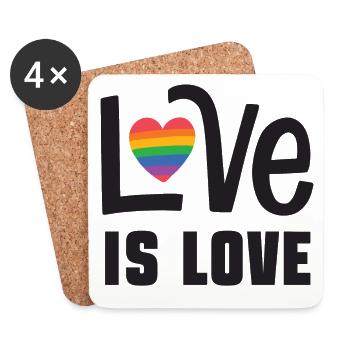 LGBTQ Pride Month - Love is Love - Coasters (set of 4) - white - Front