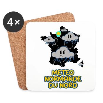 Wetter in der Nordnormandie - Untersetzer (4er-Set) - Weiß - Vorne