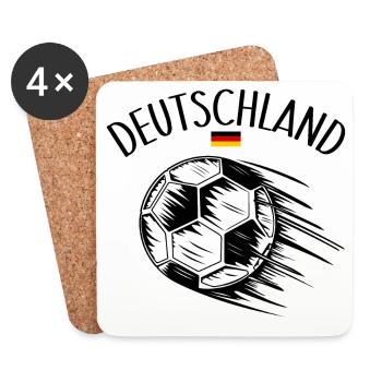 Allemagne Flag Football en vol - Dessous de verre (lot de 4) - blanc - Devant