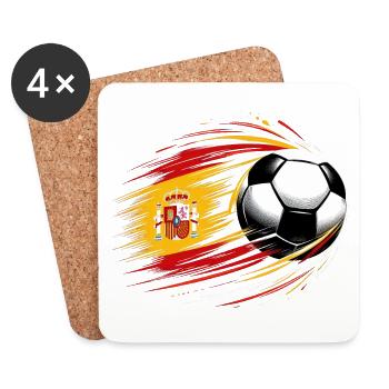 Viva Spanish Football, Flag of Spain - Coasters (set of 4) - white - Front