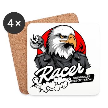 BIKER EAGLE - Coasters (set of 4) - white - Front