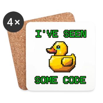 Pixel Duck I’ve Seen Some Code - Coasters (set of 4) - white - Front