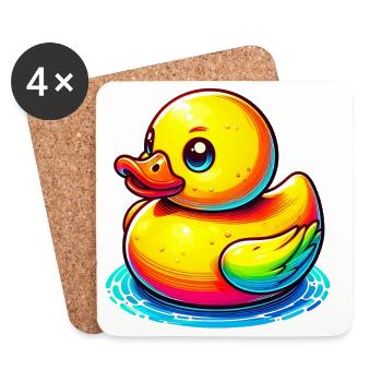 Duckling Duck Duck - Coasters (set of 4) - white - Front