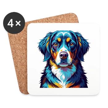 Appenzeller Sennenhund Hunderasse Cartoon Kawaii - Untersetzer (4er-Set) - Weiß - Vorne