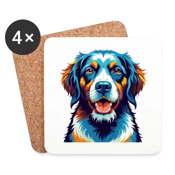 Austrian Brandlbracke Dog Breed Cartoon Kawaii - Coasters (set of 4) - white - Front