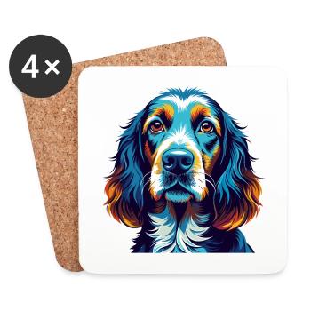 Basset Fauve De Bretagne Hunderasse Cartoon Kawaii - Untersetzer (4er-Set) - Weiß - Vorne