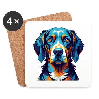 Bavarian Mountain Hound Dog Breed Cartoon Kawaii - Coasters (set of 4) - white - Front