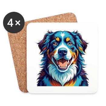 Berner Laufhund Hunderasse Bunte Karikatur Kawaii - Untersetzer (4er-Set) - Weiß - Vorne