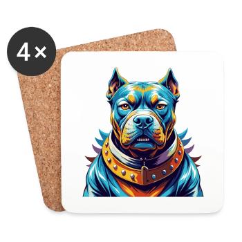Bully Kutta Chien Race Coloré Dessin Animé Kawaii - Dessous de verre (lot de 4) - blanc - Devant