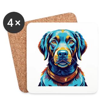 Chesapeake Bay Retriever Dog Breed Cartoon Kawaii - Coasters (set of 4) - white - Front