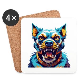Cordoba Fighting Dog Breed Colorful Cartoon Kawaii - Coasters (set of 4) - white - Front