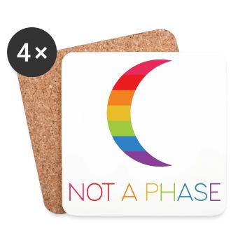 Le mois de la fierté LGBTQ - Pas une phase - LGBT - Dessous de verre (lot de 4) - blanc - Devant