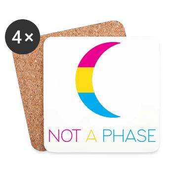 LGBTQ Pride Month - Not a Phase - Pansexual - Coasters (set of 4) - white - Front