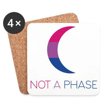 LGBTQ Pride Month - Keine Phase - Bisexuell - Untersetzer (4er-Set) - Weiß - Vorne