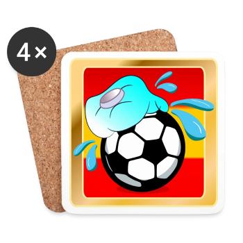 SOMMER SPANIEN FUßBALL - HITZE - Untersetzer (4er-Set) - Weiß - Vorne