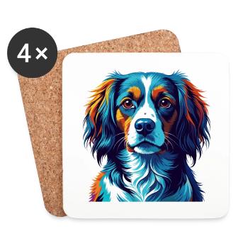 Kooikerhondje Hunderasse Bunte Karikatur Kawaii - Untersetzer (4er-Set) - Weiß - Vorne