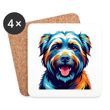 Glen Of Imaal Terrier Dog Breed Cartoon Kawaii - Coasters (set of 4) - white - Front