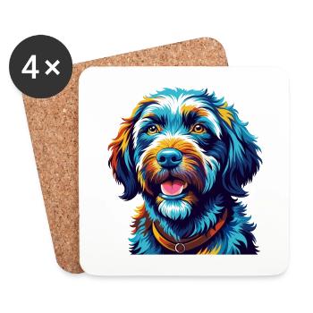 Lagotto Romagnolo Dog Breed Cartoon Kawaii - Coasters (set of 4) - white - Front