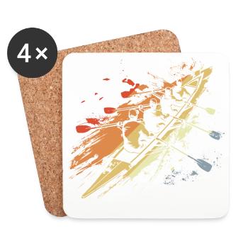 Graphique de l’équipe d’aviron rétro - Dessous de verre (lot de 4) - blanc - Devant