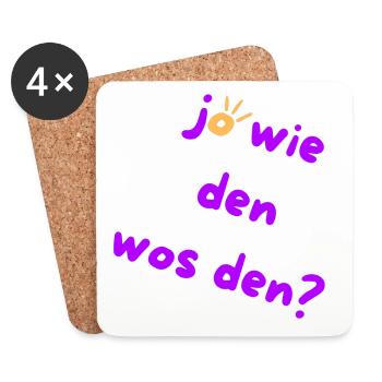 Comment? Pourquoi? Argot 🤠 autrichien - Dessous de verre (lot de 4) - blanc - Devant