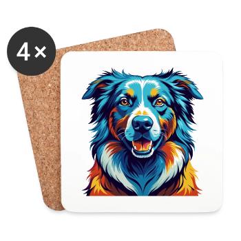 Maremma Sheepdog Breed Colorful Cartoon Kawaii - Coasters (set of 4) - white - Front