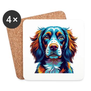 Picardie Spaniel Hunderasse Bunte Karikatur Kawaii - Untersetzer (4er-Set) - Weiß - Vorne