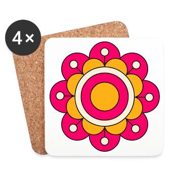 Cute Funky Flower - Coasters (set of 4) - white - Front