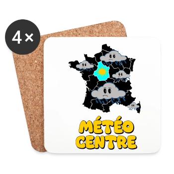 Météo centre - Dessous de verre (lot de 4) - blanc - Devant