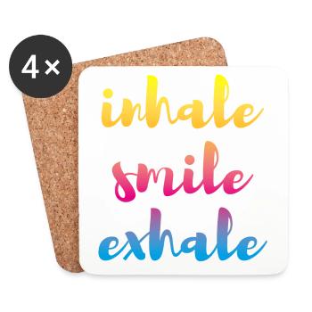 inhale exhale Yoga Verlauf Meditation farbenfroh - Untersetzer (4er-Set) - Weiß - Vorne