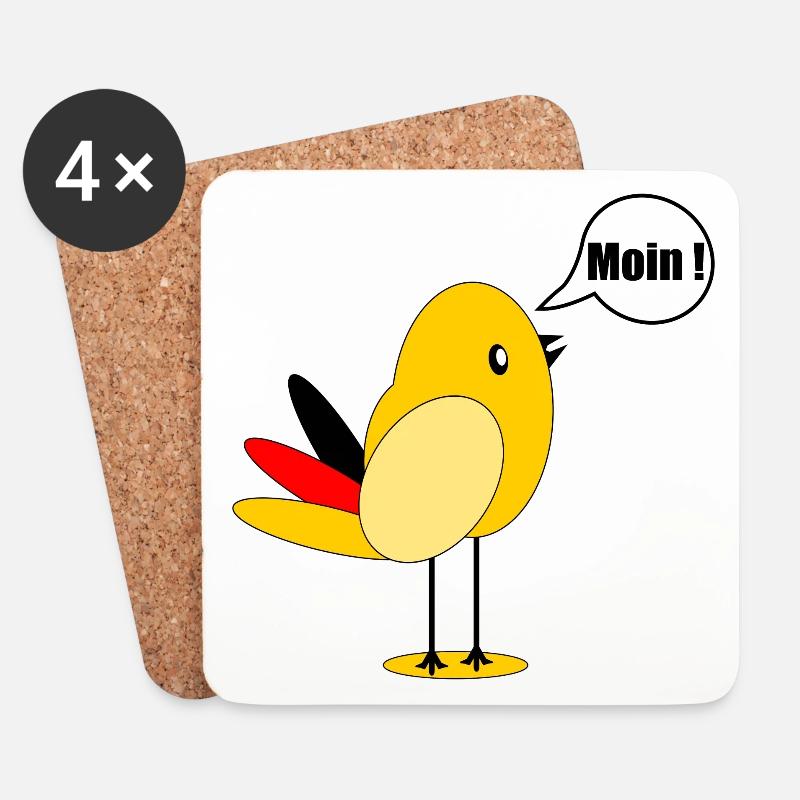 Deutschland Fahne Vogel Moin - Untersetzer (4er-Set) - Weiß