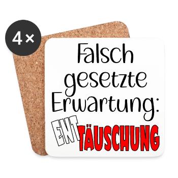 KRISE ERWARTUNG ENTTÄUSCHUNG - Untersetzer (4er-Set) - Weiß - Vorne