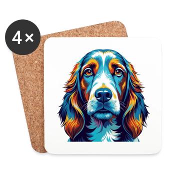 Basset Fauve De Bretagne Hunderasse Cartoon Kawaii - Untersetzer (4er-Set) - Weiß - Vorne