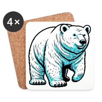 Polar bear - Coasters (set of 4) - white - Front