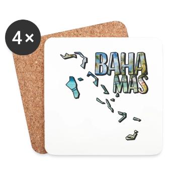 Aquarell Landkarte Bahamas - Untersetzer (4er-Set) - Weiß - Vorne