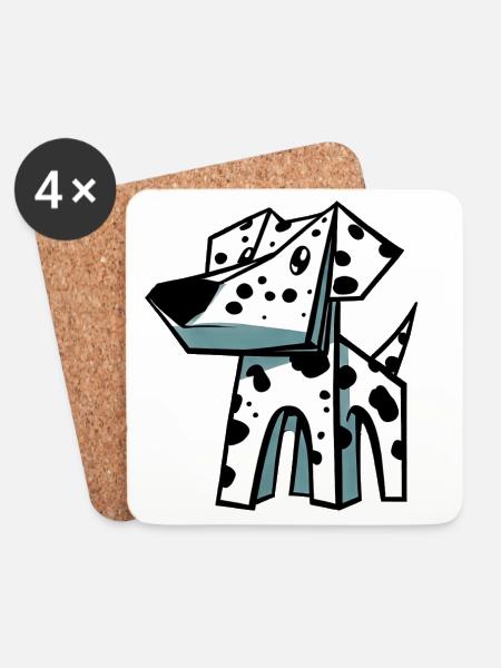 Dalmatiner Hund - Untersetzer (4er-Set) - Weiß