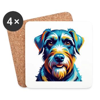 Sealyham Terrier Dog Breed Colorful Cartoon Kawaii - Coasters (set of 4) - white - Front